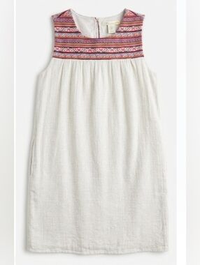 C&C California Linen Blend Boho Shift Dress Embroidered Sleeveless S